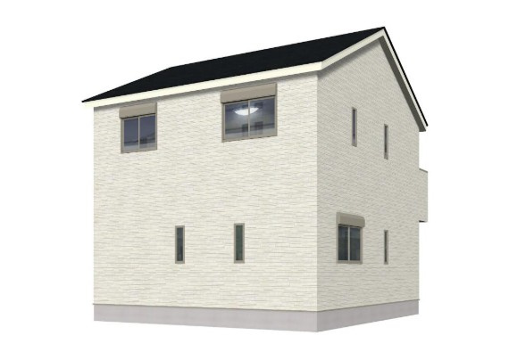 高知市中須賀町第1　3号棟新築戸建ての完成予想図|光を取り込みやすい窓配置で、室内も明るく心地よい住まい。