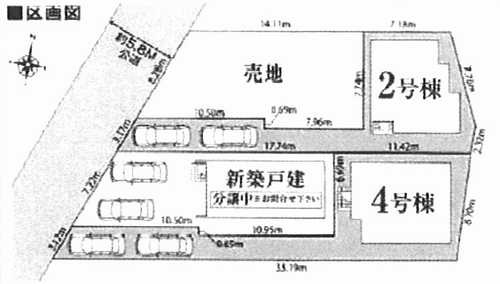 小田原市栢山　新築戸建　2号棟の区画図