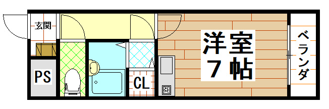 東大阪市宝持１丁目の賃貸マンションの間取り