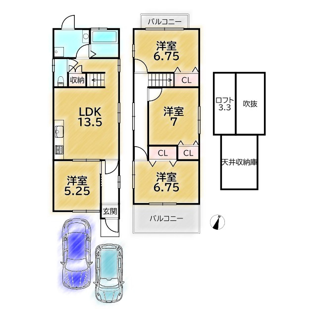 鷹峯黒門町 中古戸建の間取り