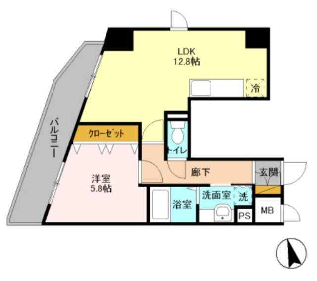オークスＵＲＡＷＡの間取り|使いやすい１LDKです☆
