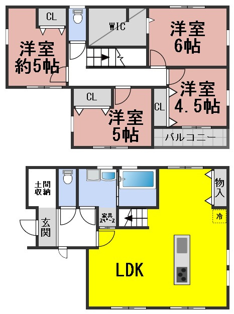 ６１６１４　羽島郡岐南町平島2丁目戸建の間取り