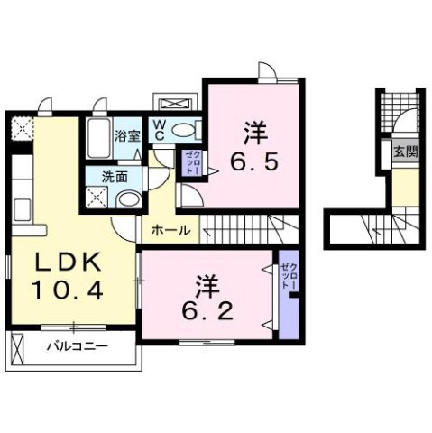 プラウド弐番館の間取り