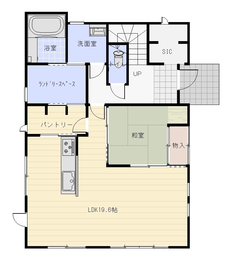 深谷市田中　新築住宅（注文住宅メーカ－施工）の間取り|1F