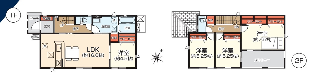 ◇佐糠町東一丁目　2期◇　2号棟　オール電化の新築建売住宅　　日当たり良好♪の間取り|2号棟間取図です。