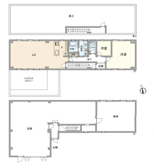 藤沢市片瀬３丁目１６－８戸建ての間取り