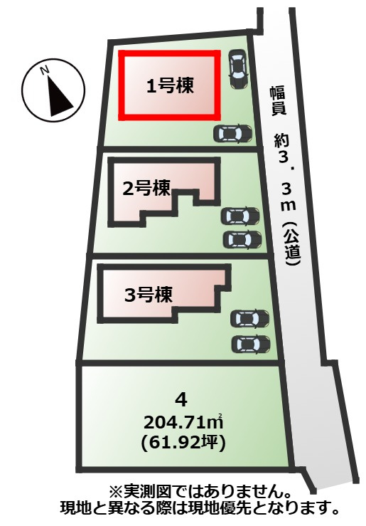 ワイウッドコート小山市羽川第2の区画図|【全4棟】各号棟の詳細については、お気軽にお問い合わせください♪