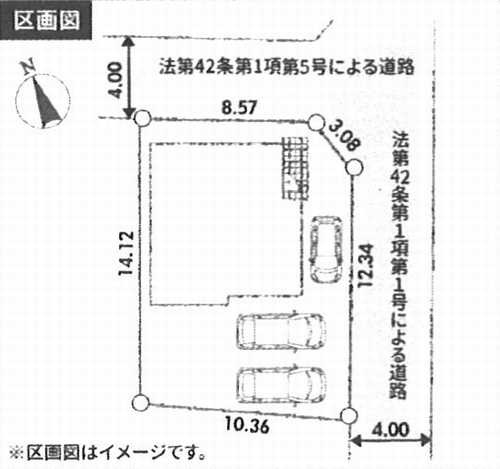 小田原市荻窪第1　新築戸建全1棟　1号棟の区画図