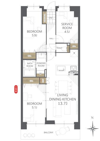 【間取り】アメリア５番館 