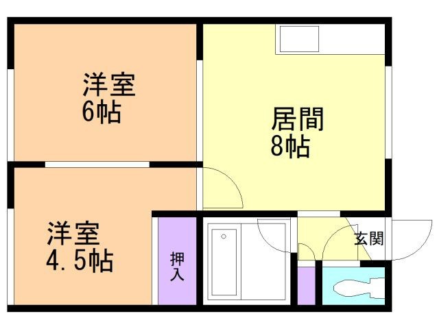 ワシ別ハイツの居間・リビング