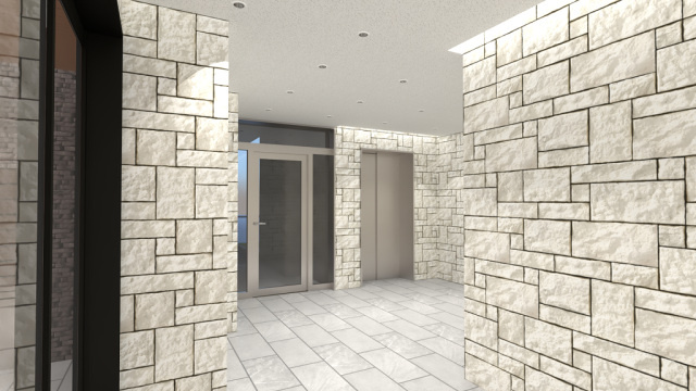 仮称）フォレスタ岡山医大前のエントランス