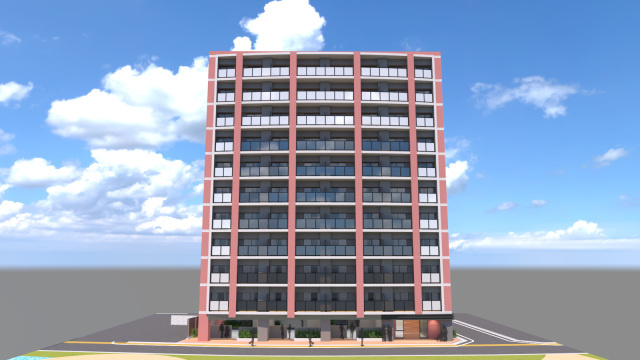 仮称）フォレスタ岡山医大前の外観パース