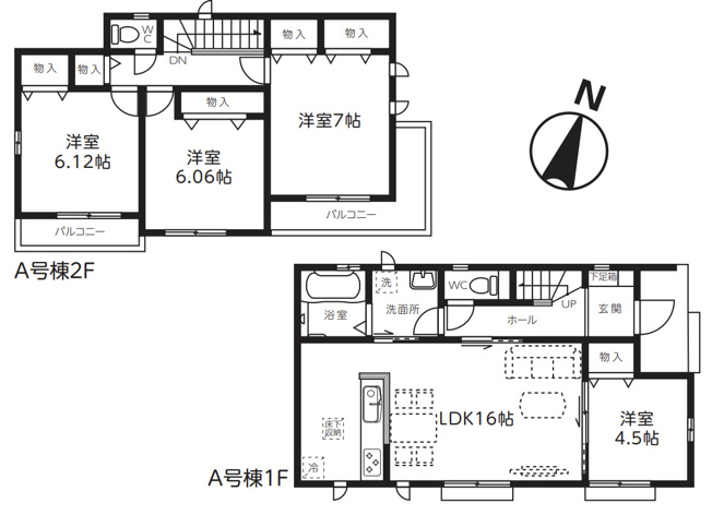 【間取り】 | 桶川坂田東　第2期　新築戸建　全3棟　A号棟
