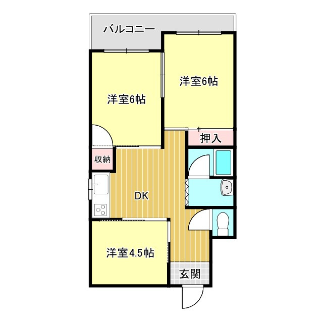 佐賀市木原２丁目の賃貸マンションの間取り