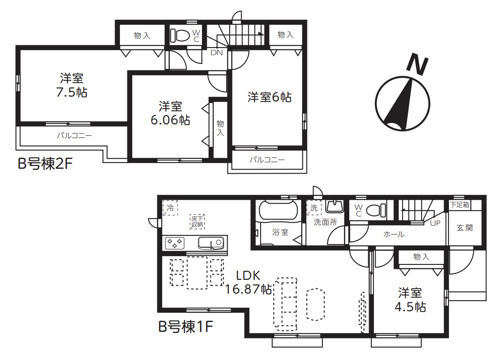 桶川坂田東　第2期　新築戸建　全3棟　B号棟の画像