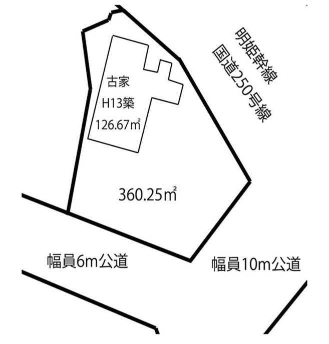 明石市二見町東二見　土地の土地図|●年中無休：当日予約可●前面道路広く約6m以上ございます！敷地は100坪超えの広い土地です！