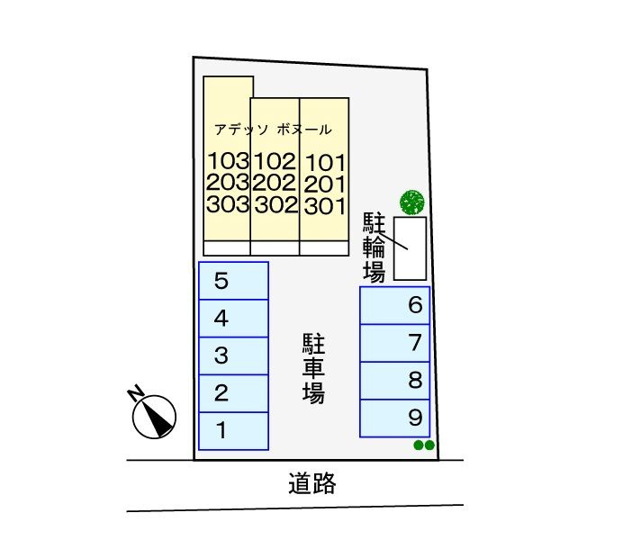 アデッソ　ボヌ－ル　　刈谷市近郊の賃貸はクラスホーム刈谷店の駐車場