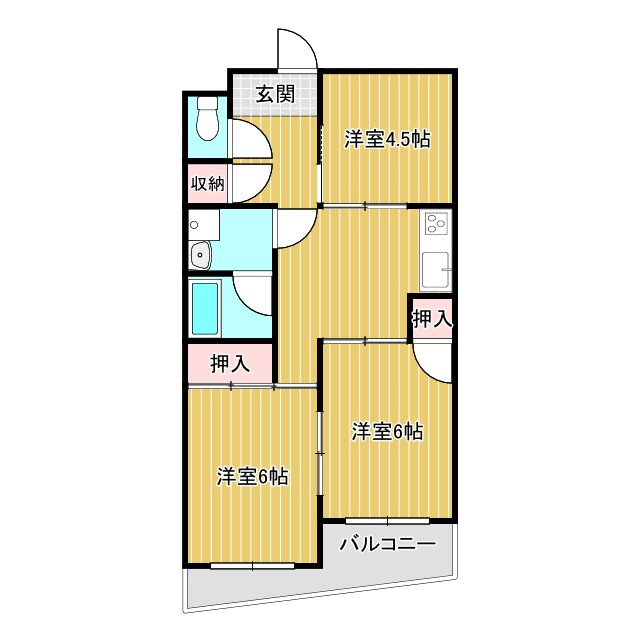 佐賀市木原２丁目の賃貸マンションの間取り
