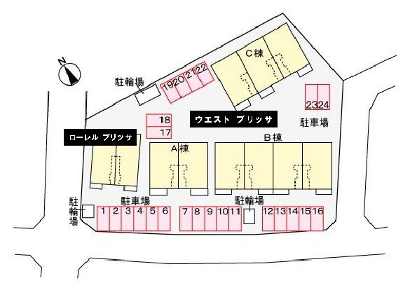 ウエスト　ブリッサ　Ｂ　　刈谷市近郊の賃貸はクラスホームの駐車場