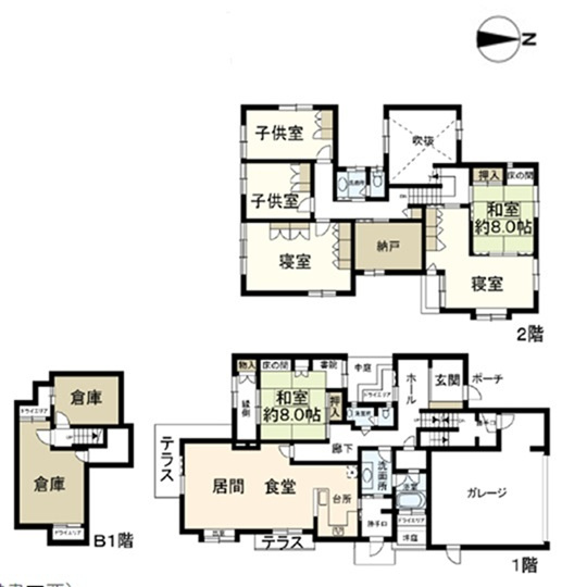 箕面市桜ケ丘１丁目　中古戸建の間取り