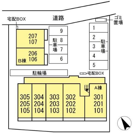 ロータス我孫子 Ａ棟の区画図