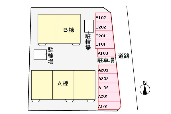 ソレアードヒルズＢの駐車場|駐車場