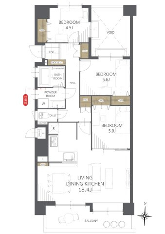 【間取り】ツインタワー久留米 