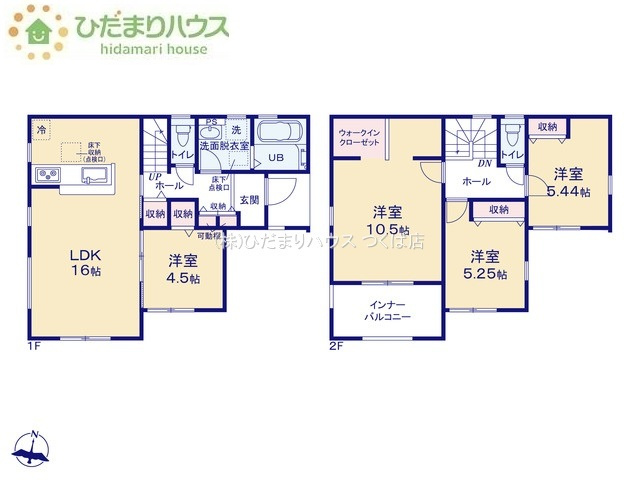 【間取り】 | 第1常総市相野谷町　新築戸建　3号棟 | ゆったり広々10.5帖の主寝室!(^^)!
（3号棟）