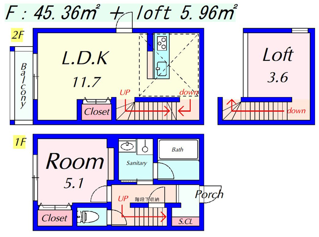 【間取り】 | RMF_アールエムエフ | ロフト付の1LDK