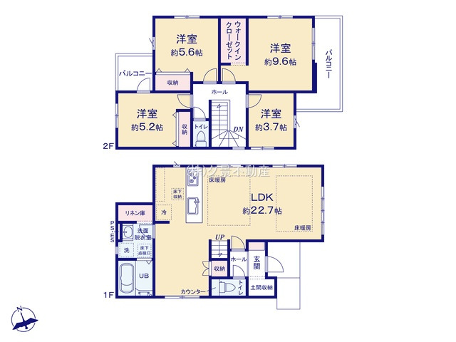 《仲介手数料無料》朝霞市根岸台２丁目6-8新築一戸建てKEIAI GRACEの間取り