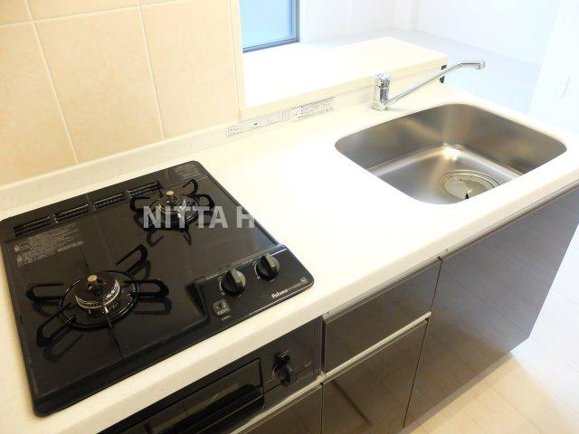 丹波篠山市宇土の賃貸マンションのキッチン|ガスコンロ完備◎
