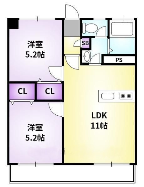 千本杉コーポ【キャッシュバック対象物件】の間取り|間取り図です