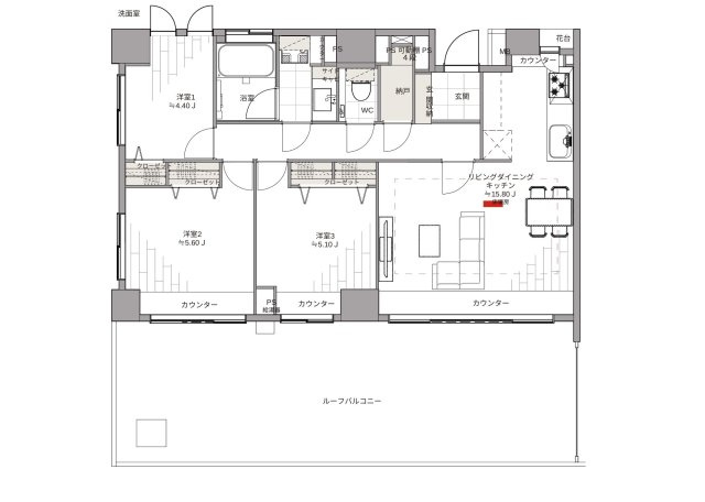 パークホームズ新宿若松町の間取り