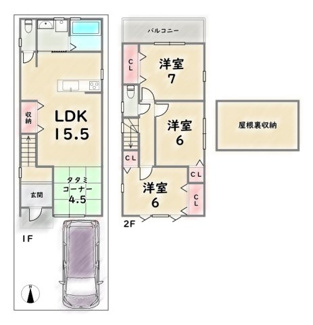 【参考プラン】 | 下京区西七条西八反田町　建築条件付 | 《参考プラン》建物価格：2000万円　延床面積：90.32平米