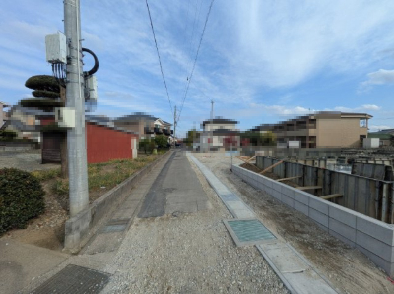 小牧市大字二重堀　新築戸建　6号棟の前面道路含む現地写真|前面道路含む現地写真です