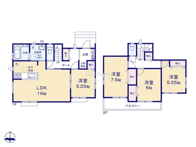 土浦市おおつ野6丁目10番　新築戸建　B号棟の間取り