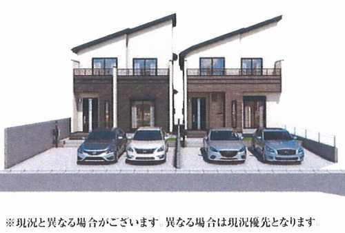 藤沢市鵠沼海岸6丁目　新築戸建全2棟　A号棟の外観パース