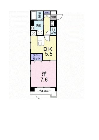 久留米市南４丁目の賃貸マンションの間取り