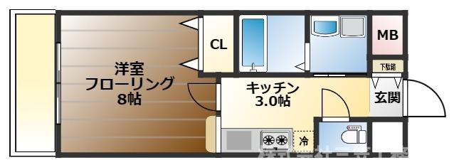 枚方市楠葉並木２丁目の賃貸マンションの間取り