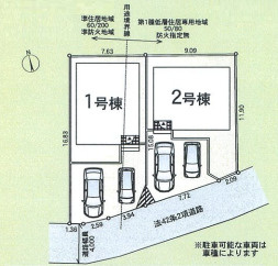 藤沢市大鋸第21　新築戸建　全2棟1号棟の区画図