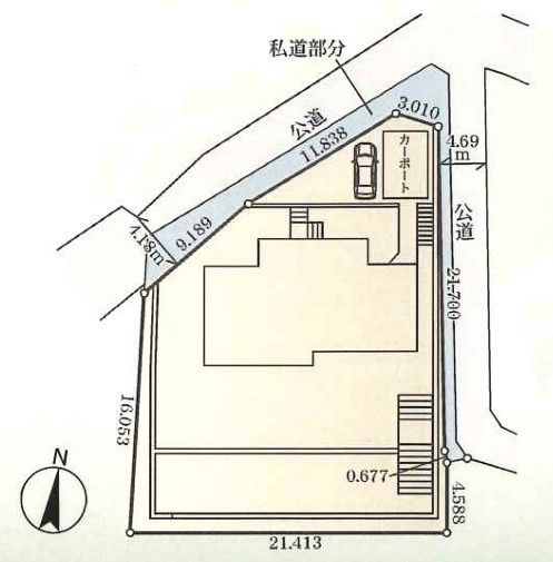 戸塚区汲沢丁目 中古戸建 5980万円の区画図