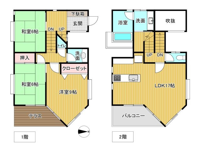 水平線から昇る朝日を眺める 温泉付きデザイナーズハウスの間取り|スキップフロアの間取り
