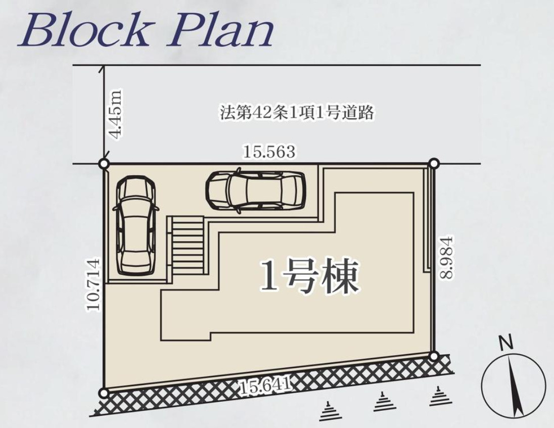 横浜市磯子区杉田7丁目 新築戸建て【仲介手数料無料】カースペース2台の区画図