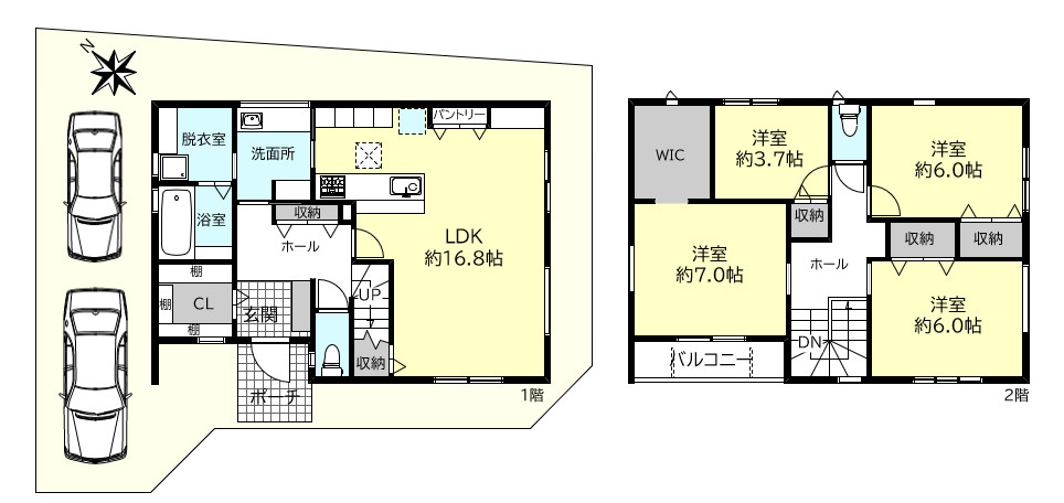 明石市太寺天王町新築戸建４号棟の間取り