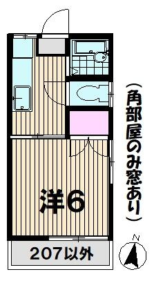 ＤＡＹＯ－国立 の間取り|角部屋のみ窓有り