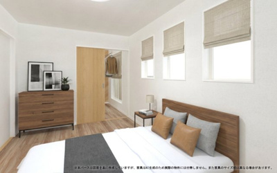 【完成予想図】 | 【主寝室　イメージパース】
※画像は設計図面を基に作成したイメージです。