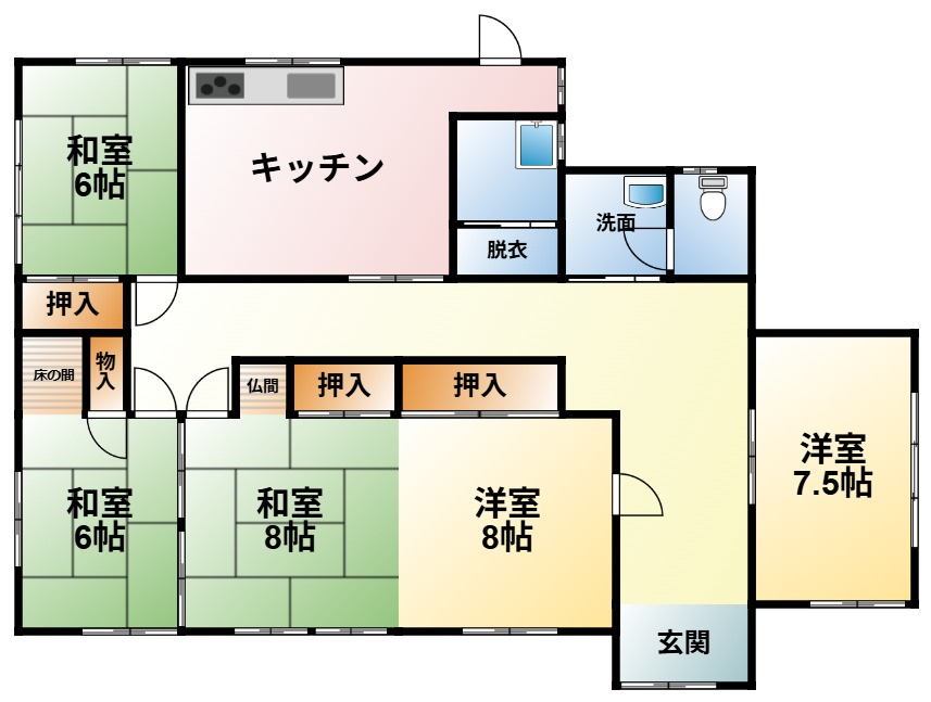 茂原市本納　中古戸建の間取り