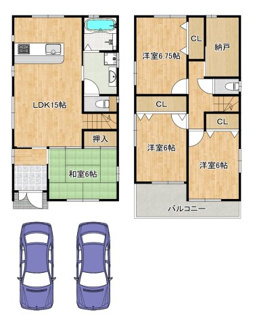 【間取り】 | 御池台４丁　中古一戸建