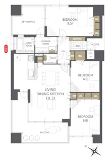 【間取り】ロイヤルガーデン城西第2 