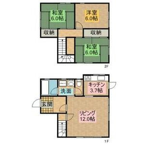 岸和田市別所町３丁目の一戸建ての間取り